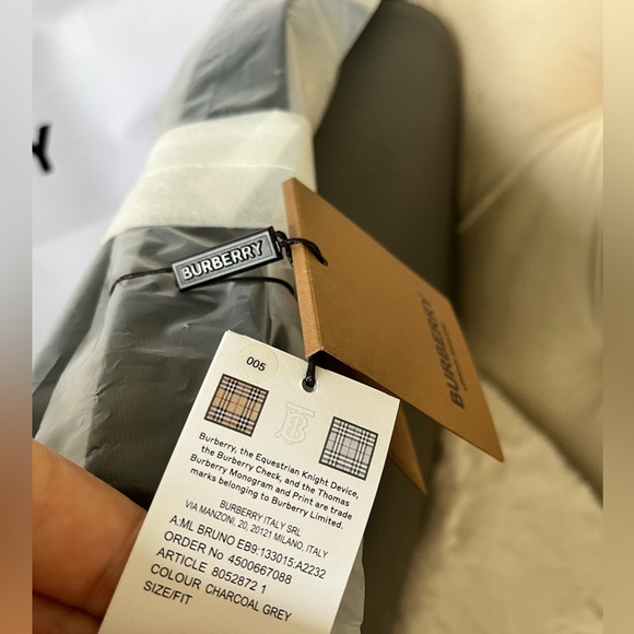 Burberry Grey Embossed Logo Messenger Bag - Picture 10 of 14